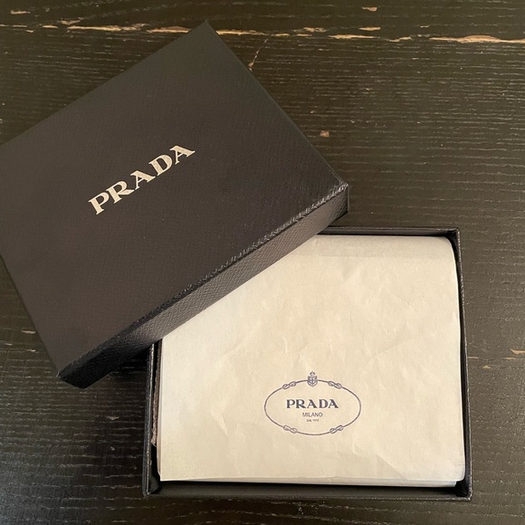 Authentic Prada Saffiano Leather Bi-Fold Wallet in Rame with box and card - Picture 11 of 11